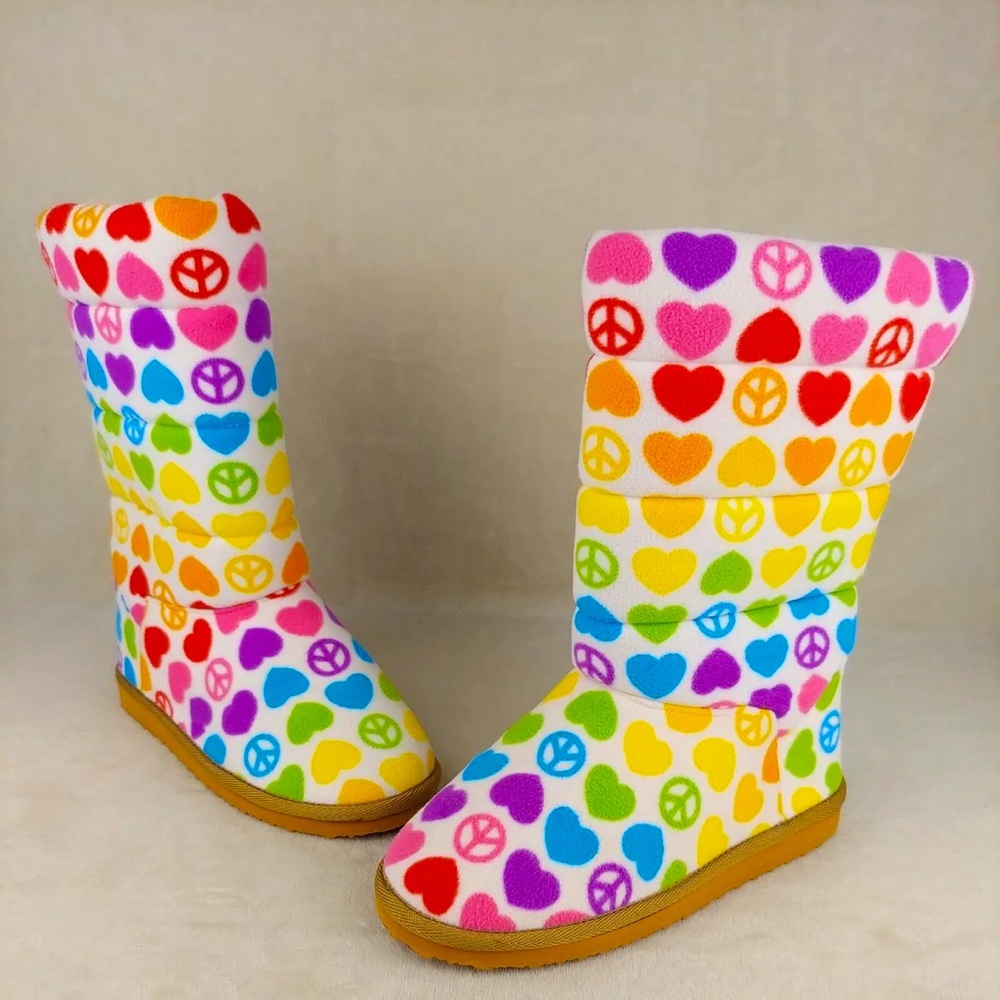 Beeposh Melissa & Doug Peace/Heart slipper boots